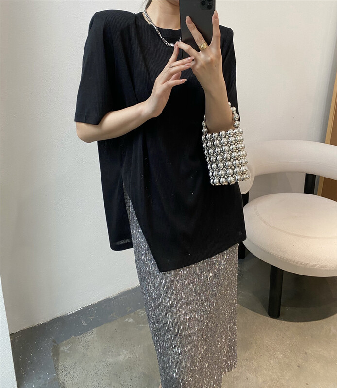 [modern 197] round neck loose retro short sleeve T-shirt 7188\lsl