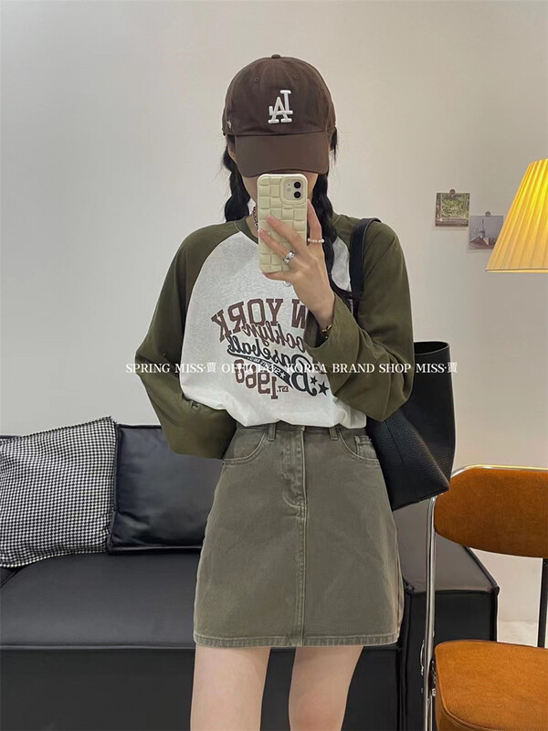 [Miss Jia] Korean loose Print Long Sleeve T-shirt 6695# XYY