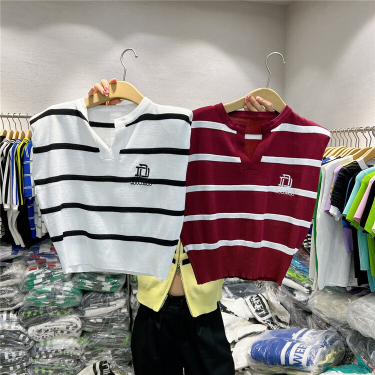[s'seven] striped Pullover crew neck T-shirt 3036\xyj