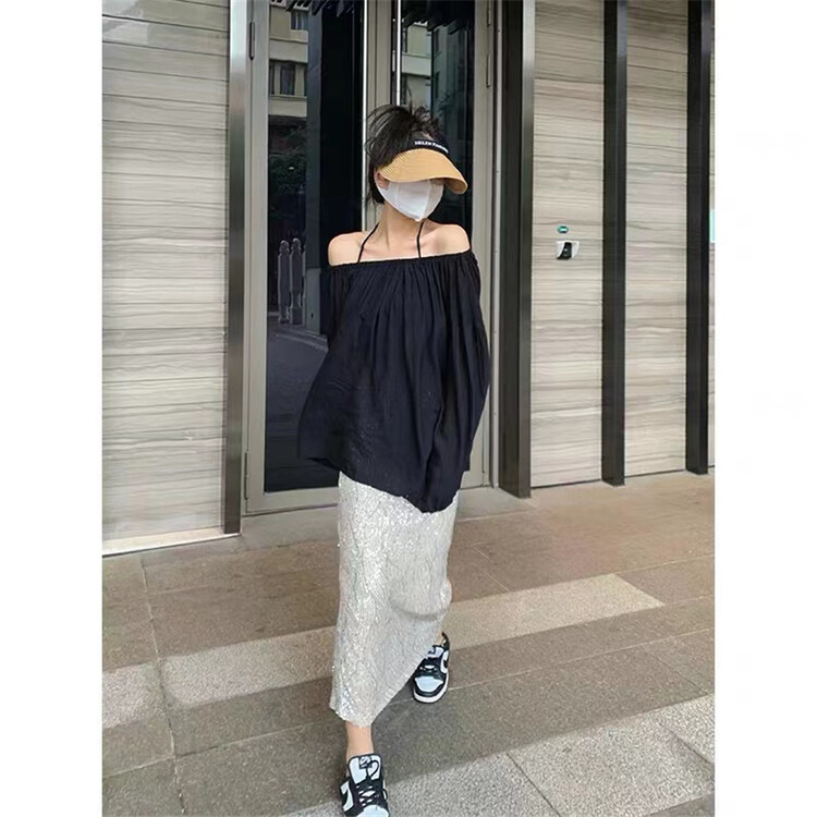 [semi plain] temperament Sequin design elegant skirt u592\zjy