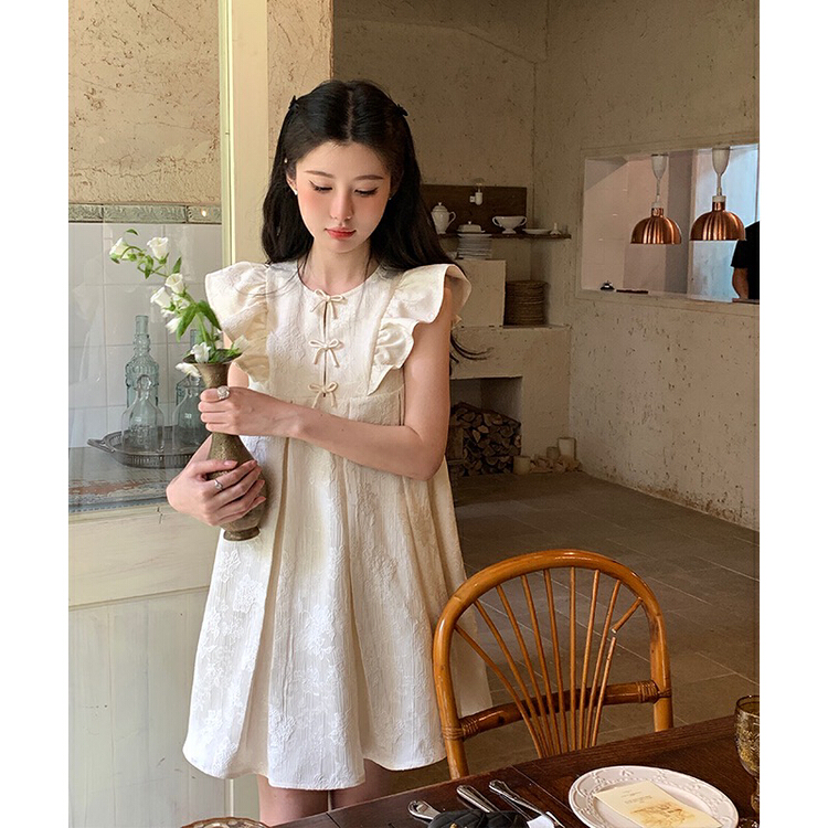 【歐正莎】甜美國風圓領蝴蝶結高級感連衣裙(不含飾品)  18900#  JJ