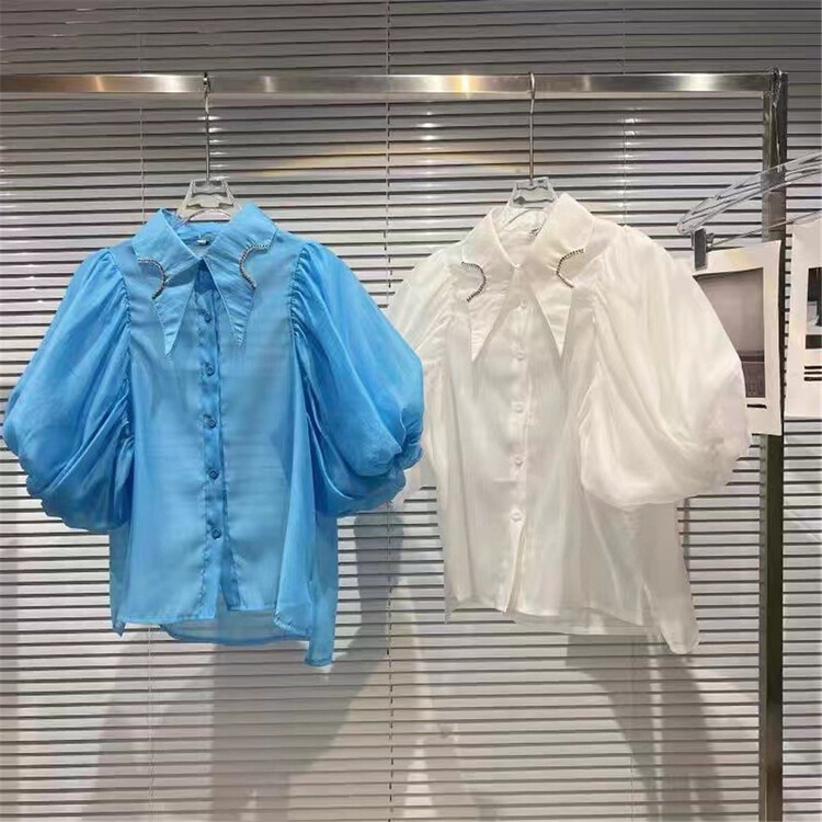 [d.ina] simple and versatile bubble sleeve shirt 11258\jj