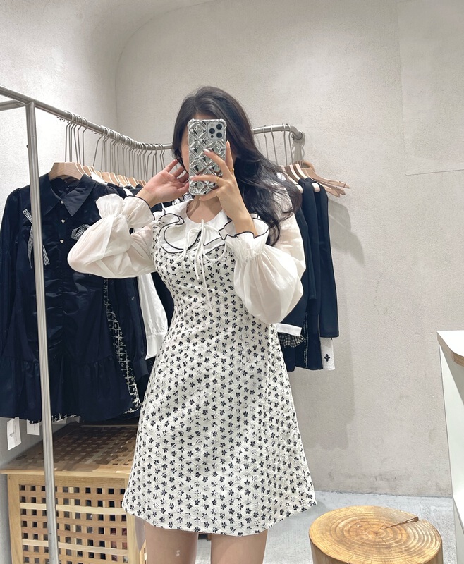 早春上新!【NC EDITION】韓系荷葉邊氣質甜美連衣裙(不含包包)  Q9022#  ZXX