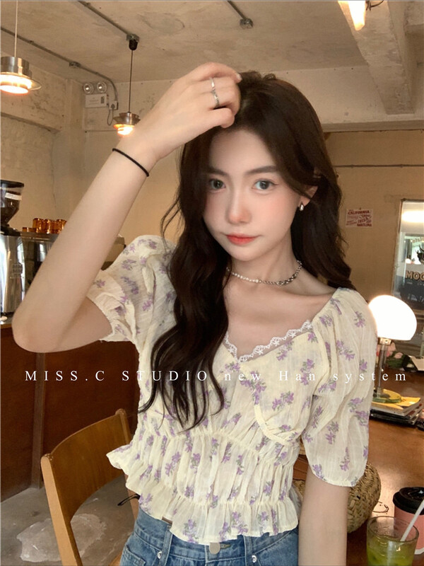 [miss.c studio] fresh lady flower temperament shirt 2230\zxx