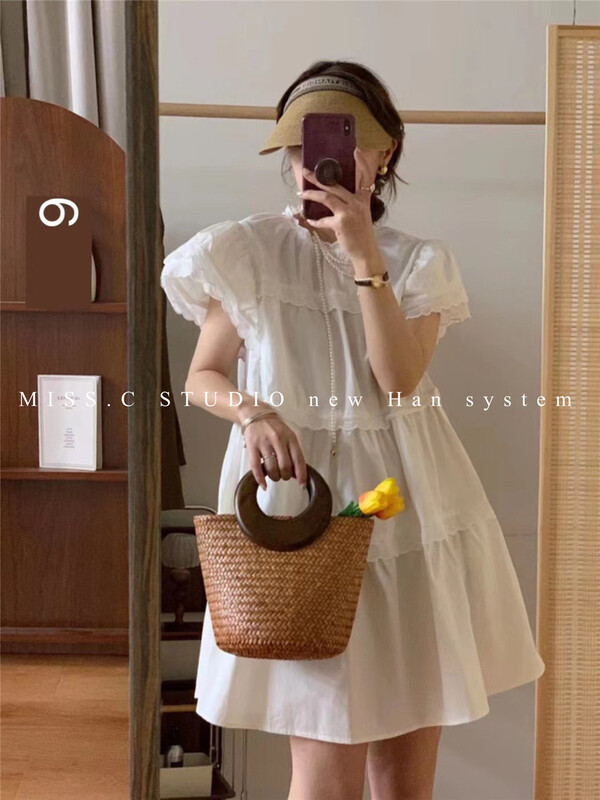 [miss.c studio] crew neck solid color simple dress 1565\zxx