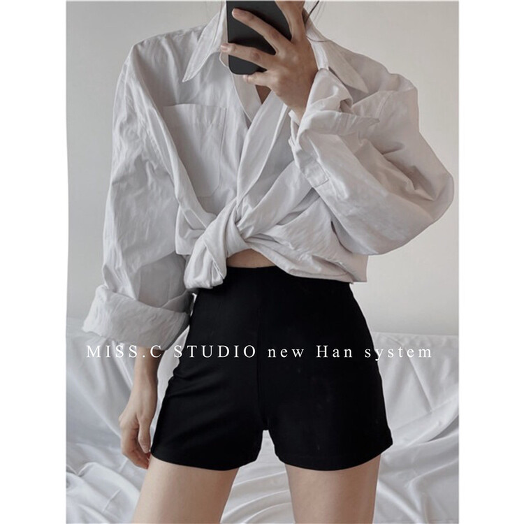 [miss.c studio] Korean versatile clean color slim casual shorts 1008\zxx