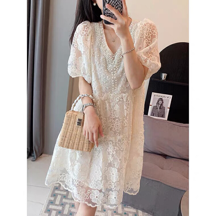 [ou zhengsha] lace lady V-neck dress 18809\jj