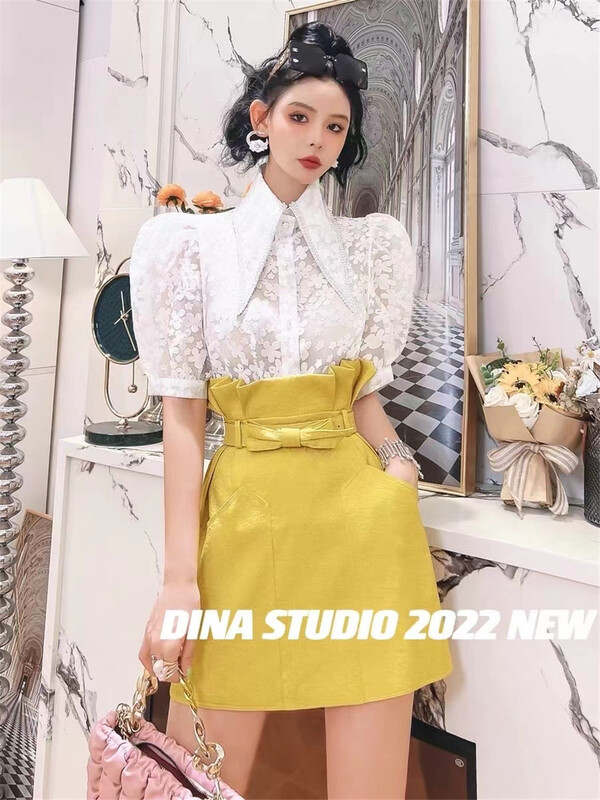 【DINA】時尚簡約潮流百搭半身裙(配腰帶)  11346#  JJ