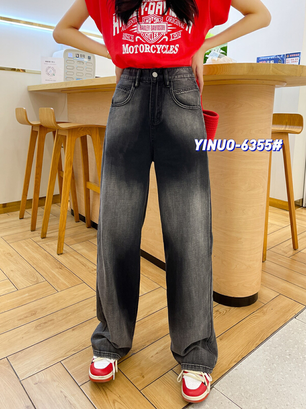 [Yinuo Yinuo jeans] straight tube loose wide leg jeans 6355\zjy