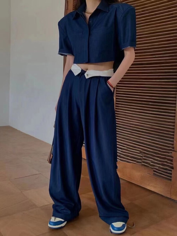 【 Sasa 】 Korean Short Sleeve Top + casual jeans set 782\pcz