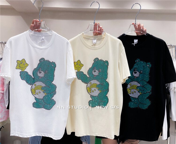 [NN] casual simple bear hot drill Pullover short sleeve T-shirt 9626\xyy
