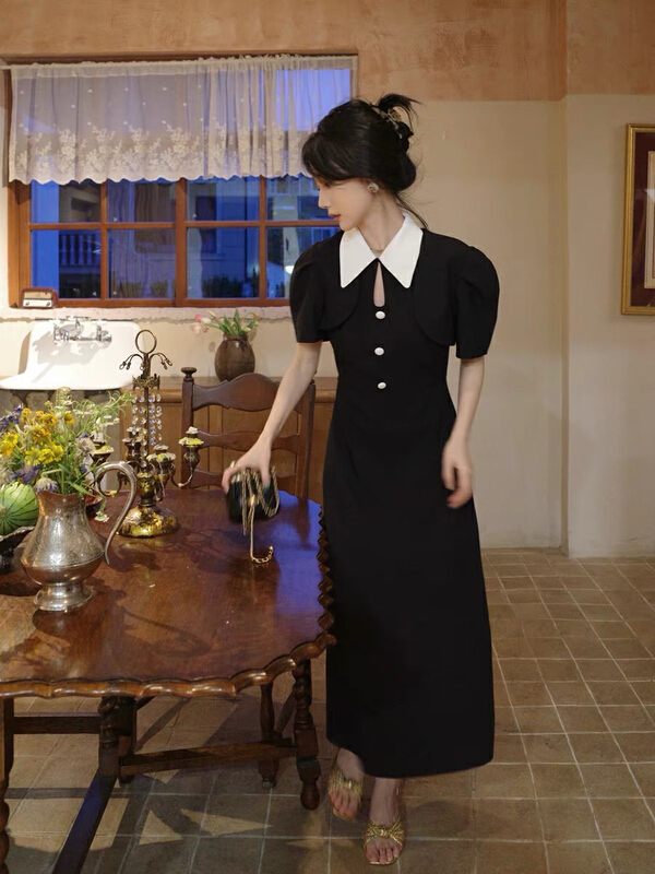 [ou zhengsha] French contrast lapel jacket + temperament vest skirt suit 18869\jj