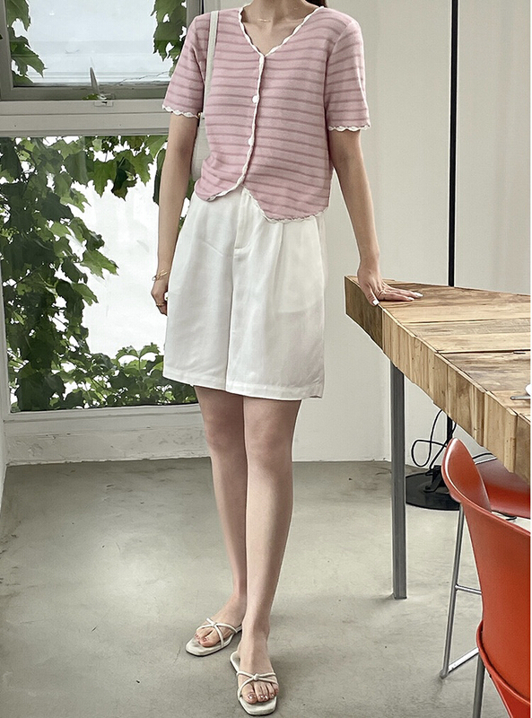[ange RuRu] simple high waist versatile casual shorts 2230\zjy
