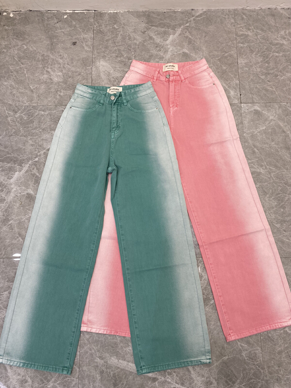 [a+] comfortable single button versatile gradient jeans 6321-1\l
