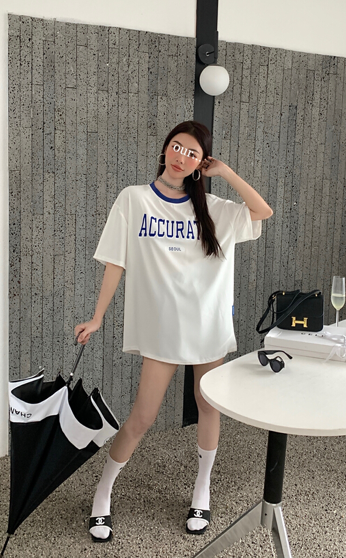 [our] simple casual letter short sleeve T-shirt 11082\lsw