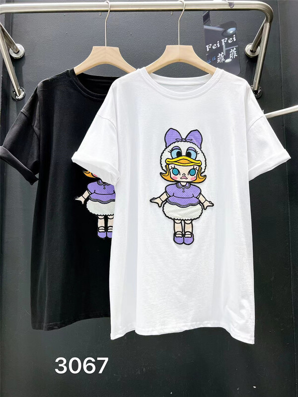 [Feifei] casual loose bubble mat short sleeve T-shirt 3067\ozq