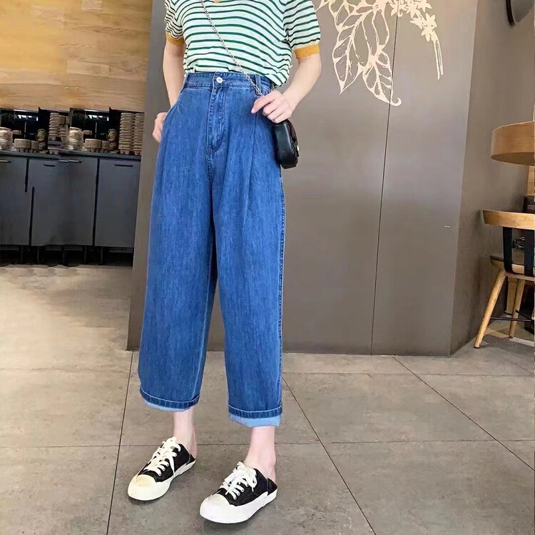 Original price: 122.82! [okd] Korean loose casual cropped jeans 90003-00\zxl