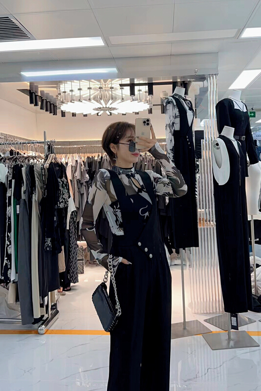 [half plain] stand collar ink painting pan buckle temperament shirt s039\zjy