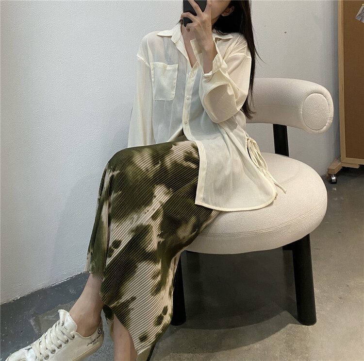 [modern 197] niche design split tie dyed skirt 7180\lsl