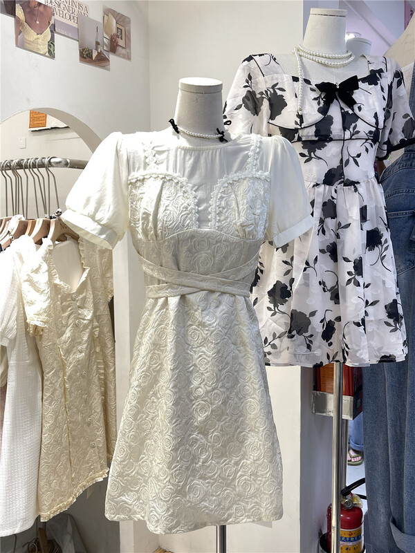 [NC edition/new color] Korean round neck Jacquard Dress w9353\zxx