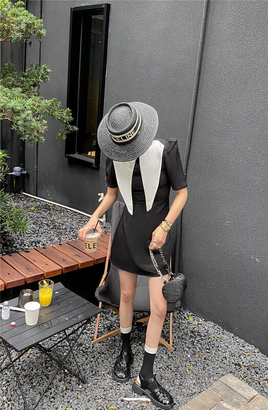 [miss sunflower] lady doll neck thin dress ys1-8066\ozq