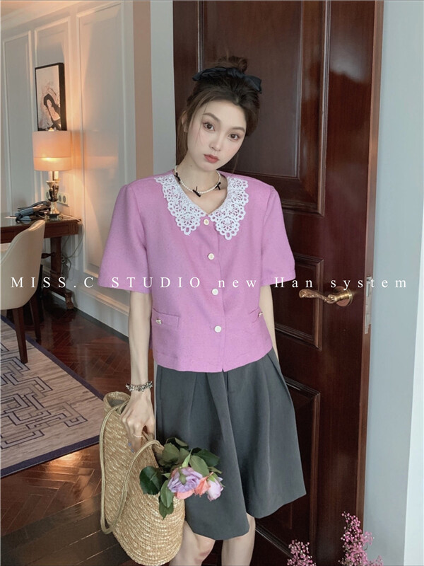 [miss.c studio] lady baby collar button up blouse 3877\zxx