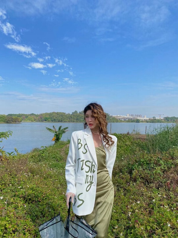 [semi vegetarian] fashion letter graffiti loose suit j907\zsy