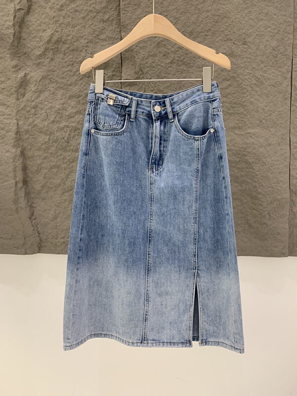 [context sense] Korean version gradient design slit skirt dsfl062\csx