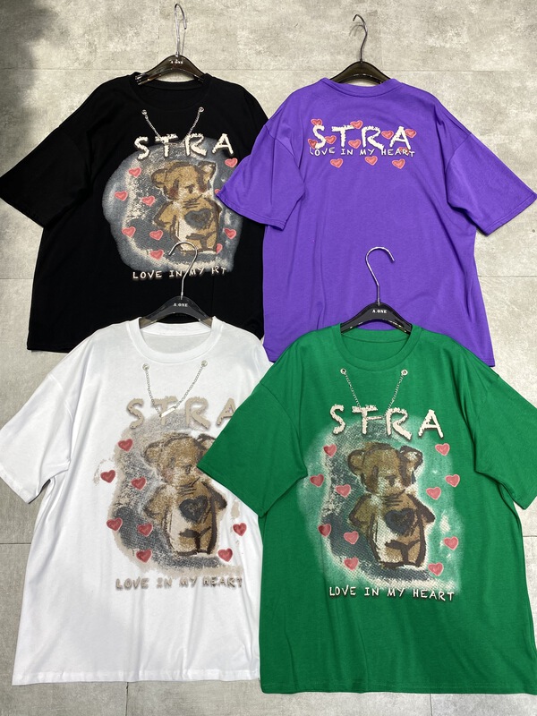 [didi] personalized round neck cartoon short sleeve T-shirt (detachable with chain) 5179\ozq