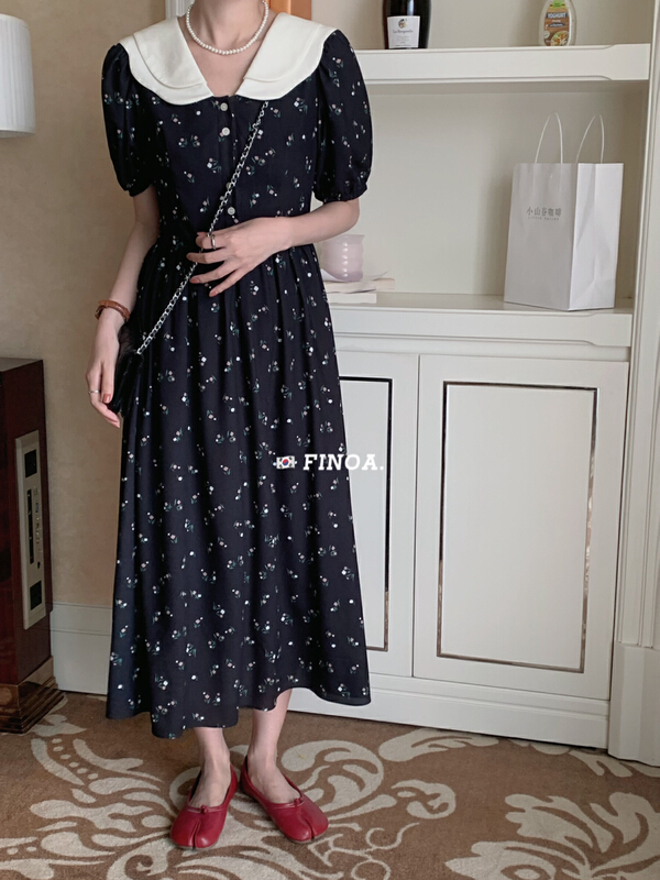 [finoa] Korean casual classic floral dress special contribution y006\cls