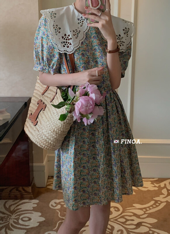 [olive] Korean Style Floral Dress (special contribution) y018\jhy