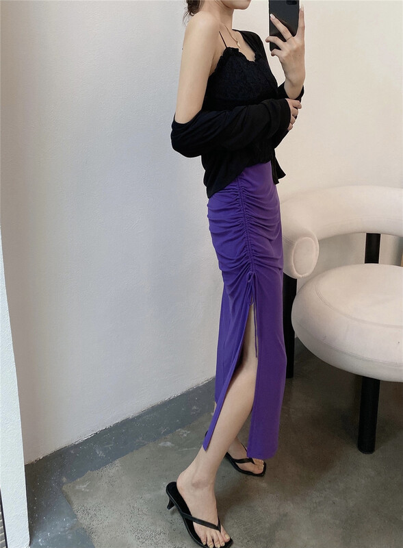 [modern 197] sexy hot girl drawstring split thin skirt 2105-1\lsl