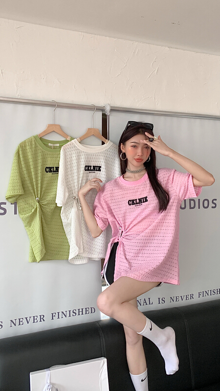 [our] casual and versatile fashion letter short sleeve T-shirt 10983\lsw