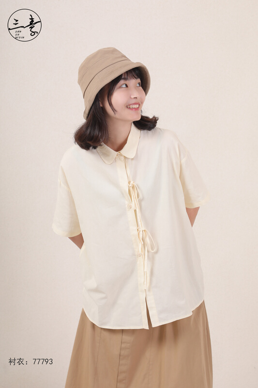 [original three element clothes] simple temperament casual versatile shirt 77793