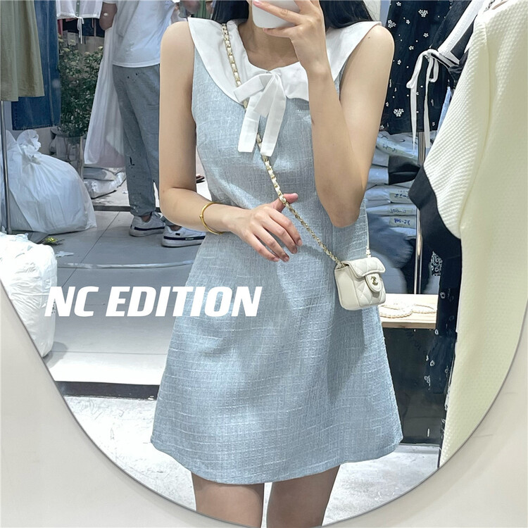 [NC edition/new color] Korean baby neck vest small fragrance dress w9365\zxx