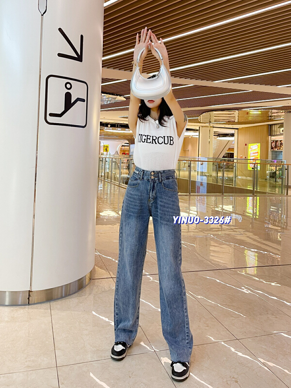 [Yinuo Yinuo jeans] Korean casual loose wide leg jeans 3326\zjy
