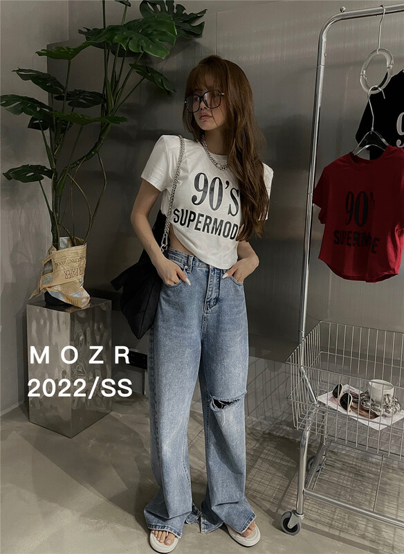 【MOZR】字母印花套頭短袖T恤  22166#  XYJ