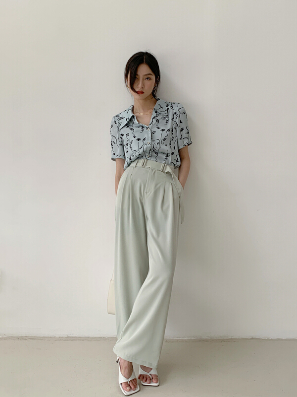 [context sense] design waistband style trousers (with waist rope) atts741\csx