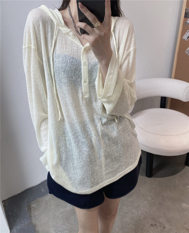 【摩登197】連帽寬鬆復古防曬衫  61105#  LSL