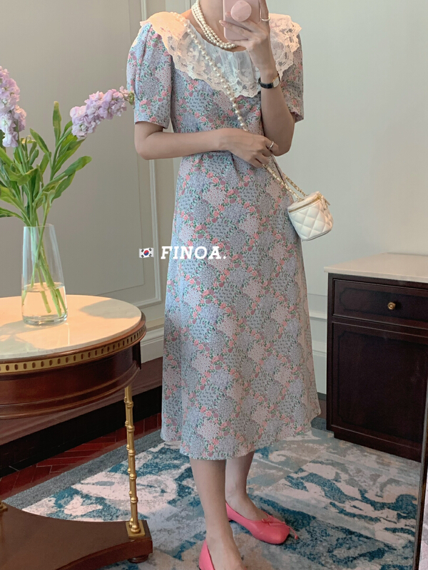 [finoa] Korean Style Floral Dress 1132\cls