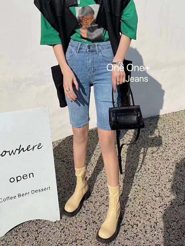 Original price 66.55! [one one home] casual and versatile 5-point denim shorts ys1-51026\zxl