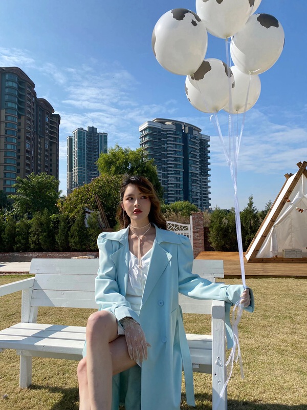 Cxdhh/ new year in early spring! [semi plain] Korean double breasted clear color trench coat ys1-xb1-a808\zsy