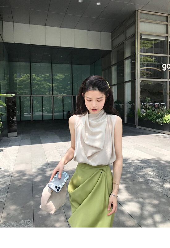 【COLOURFUI】優雅盪領掛脖暈染小衫(只賣小衫)  6509#  CQW