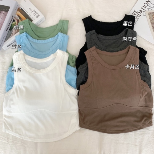 Real price real shooting spring new ~ sleeveless vest suspender women's inner layer with Spice Girls slim fitting short top