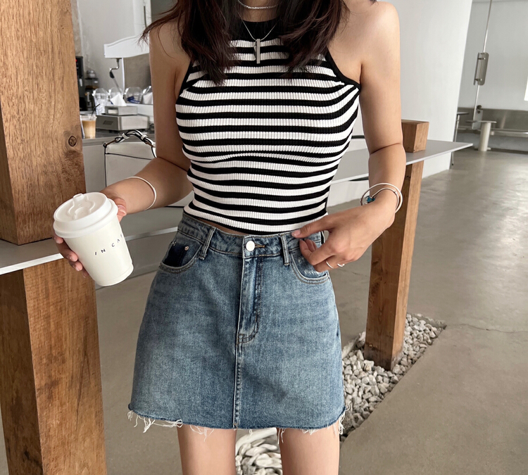 [hakie] slim elastic versatile skirt 770777\ozq