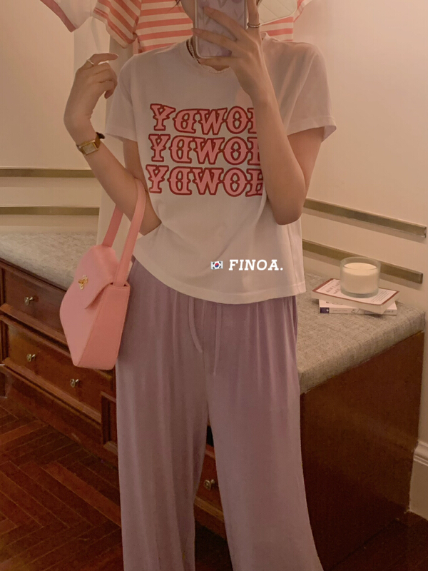 [finoa] Korean version simple and slim relaxed casual pants 10472