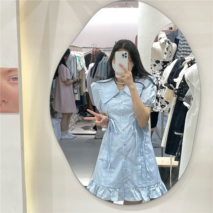 [NC edition/new color] Korean baby collar button up waist dress z2532\zxx