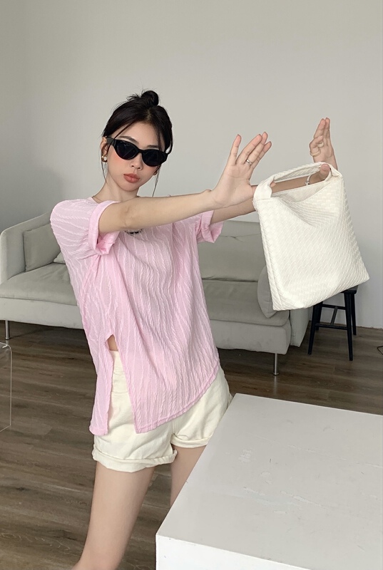 [our] Korean round neck loose short sleeve T-shirt 10982\lsw
