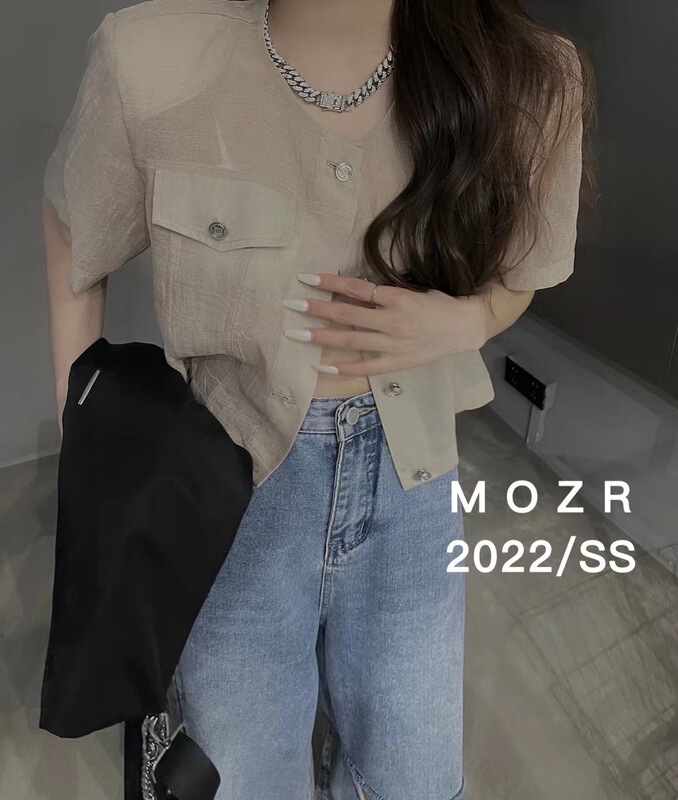 【MOZR】圓領單排扣時尚防曬衫  21163#  XYJ