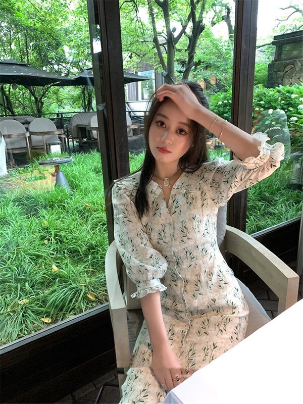 [NC edition/new color] large lapel and ear edge fresh dress z2623\zxx